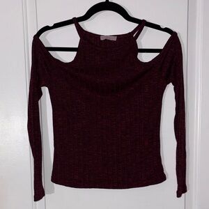 Women's Long Sleeve Burgundy Top